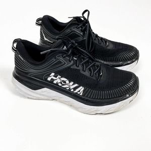 Hoka One One Bondi 7 Black White Running Sneakers Athletic Shoes Outdoor